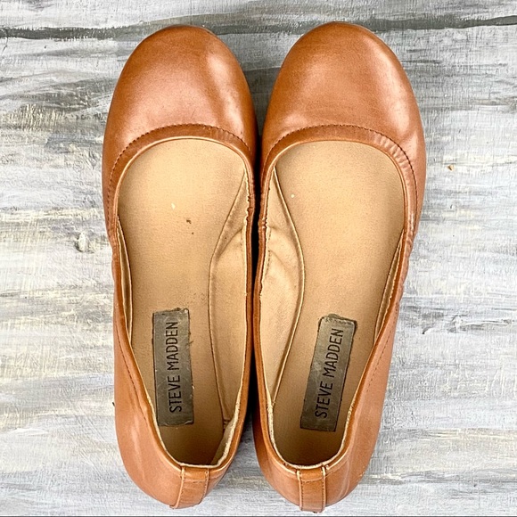 STEVE MADDEN Flats Cognac Brown “Skripted” Slip-On Ballet Flats Tan 6M - Picture 11 of 16